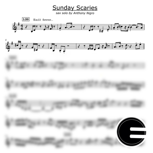 Transcription: Sunday Scaries - Ant Nigro Sax Solo (PDF)