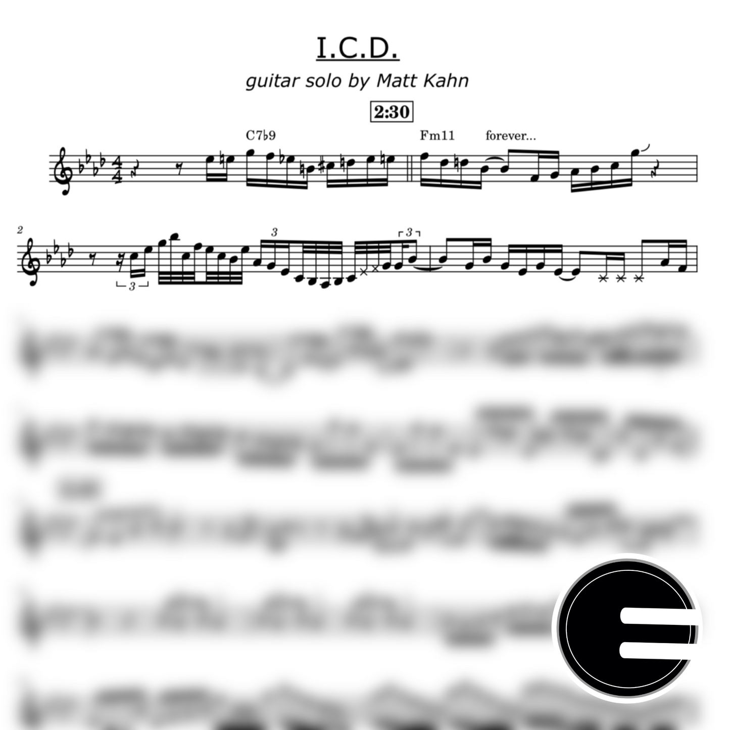 Transcription: ICD - Matt Kahn Guitar Solo (PDF)